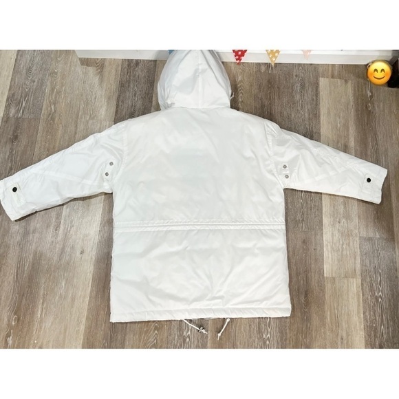 Mulberry Street Womens Sz XL White Oversized Puffer Hooded Winter Coat Full Zip - Picture 12 of 13